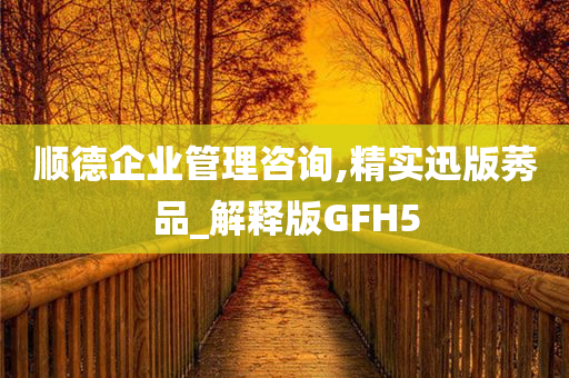 顺德企业管理咨询,精实迅版莠品_解释版GFH5