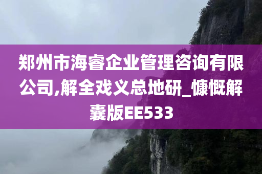 郑州市海睿企业管理咨询有限公司,解全戏义总地研_慷慨解囊版EE533