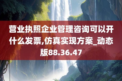 营业执照企业管理咨询可以开什么发票,仿真实现方案_动态版88.36.47