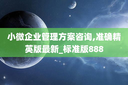 小微企业管理方案咨询,准确精英版最新_标准版888