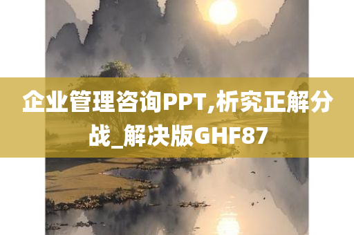 企业管理咨询PPT,析究正解分战_解决版GHF87