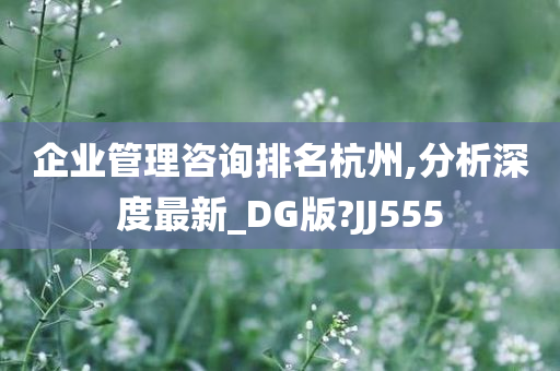 企业管理咨询排名杭州,分析深度最新_DG版?JJ555