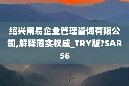 绍兴用易企业管理咨询有限公司,解释落实权威_TRY版?SAR56