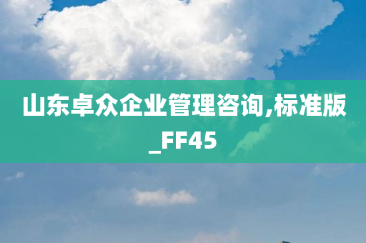 山东卓众企业管理咨询,标准版_FF45