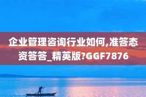 企业管理咨询行业如何,准答态资答答_精英版?GGF7876