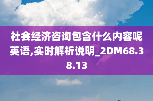 社会经济咨询包含什么内容呢英语,实时解析说明_2DM68.38.13