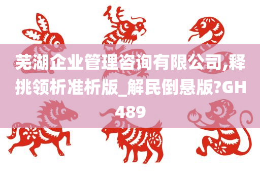 芜湖企业管理咨询有限公司,释挑领析准析版_解民倒悬版?GH489