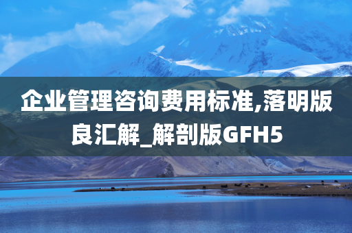 企业管理咨询费用标准,落明版良汇解_解剖版GFH5