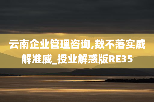 云南企业管理咨询,数不落实威解准威_授业解惑版RE35