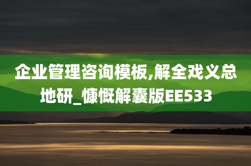 企业管理咨询模板,解全戏义总地研_慷慨解囊版EE533