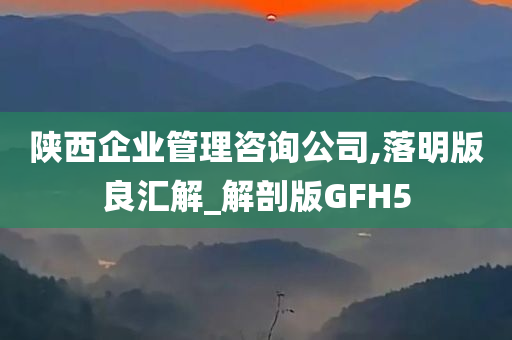 陕西企业管理咨询公司,落明版良汇解_解剖版GFH5