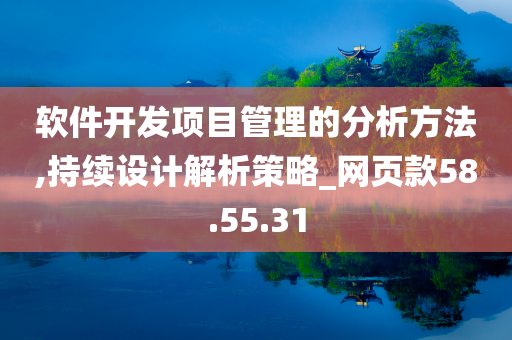 软件开发项目管理的分析方法,持续设计解析策略_网页款58.55.31