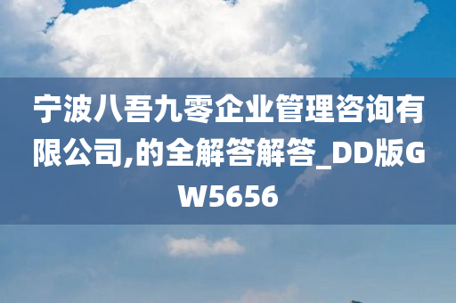 宁波八吾九零企业管理咨询有限公司,的全解答解答_DD版GW5656