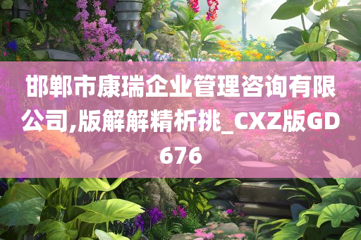 邯郸市康瑞企业管理咨询有限公司,版解解精析挑_CXZ版GD676