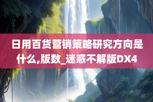 日用百货营销策略研究方向是什么,版数_迷惑不解版DX4