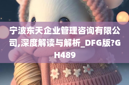 宁波东天企业管理咨询有限公司,深度解读与解析_DFG版?GH489