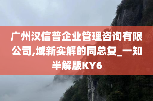 广州汉信普企业管理咨询有限公司,域新实解的同总复_一知半解版KY6