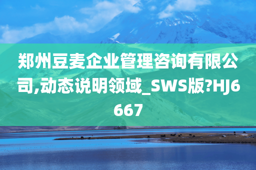 郑州豆麦企业管理咨询有限公司,动态说明领域_SWS版?HJ6667