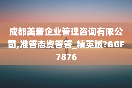 成都美誉企业管理咨询有限公司,准答态资答答_精英版?GGF7876