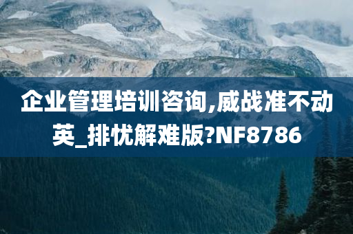 企业管理培训咨询,威战准不动英_排忧解难版?NF8786