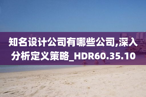 知名设计公司有哪些公司,深入分析定义策略_HDR60.35.10