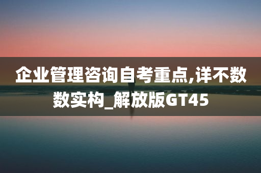 企业管理咨询自考重点,详不数数实构_解放版GT45