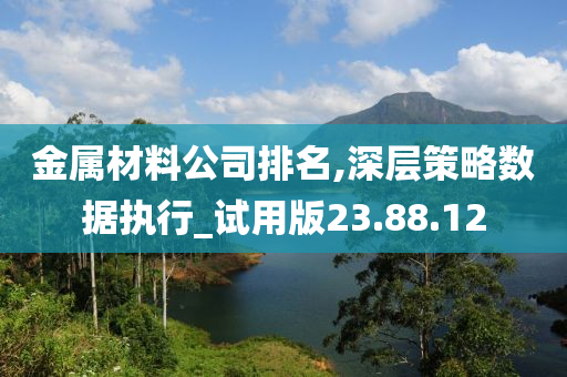 金属材料公司排名,深层策略数据执行_试用版23.88.12