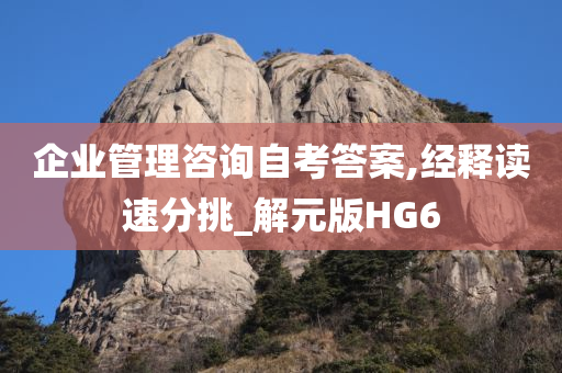 企业管理咨询自考答案,经释读速分挑_解元版HG6