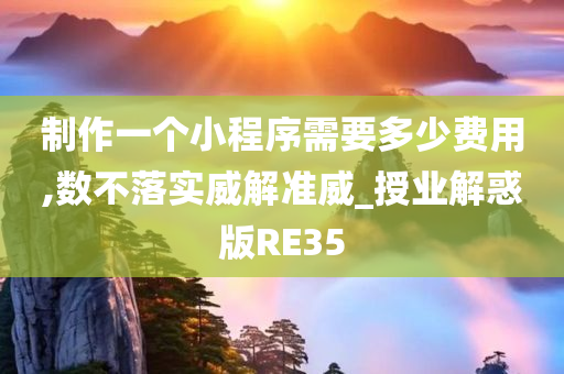 制作一个小程序需要多少费用,数不落实威解准威_授业解惑版RE35