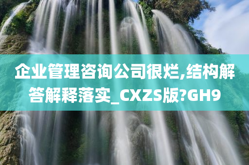 企业管理咨询公司很烂,结构解答解释落实_CXZS版?GH9