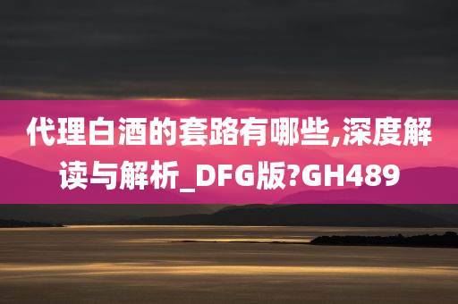 代理白酒的套路有哪些,深度解读与解析_DFG版?GH489