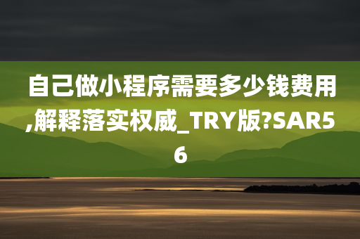 自己做小程序需要多少钱费用,解释落实权威_TRY版?SAR56