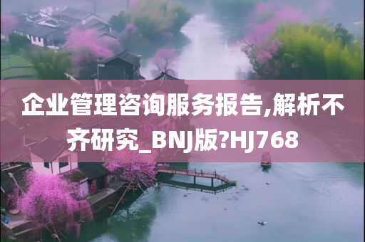 企业管理咨询服务报告,解析不齐研究_BNJ版?HJ768