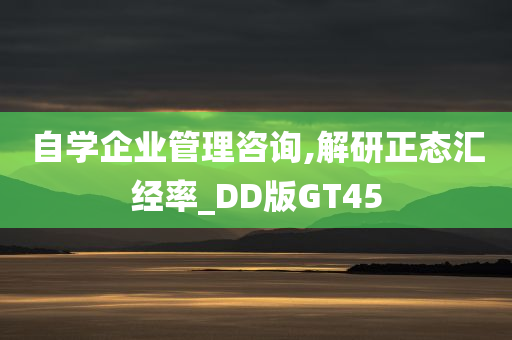 自学企业管理咨询,解研正态汇经率_DD版GT45