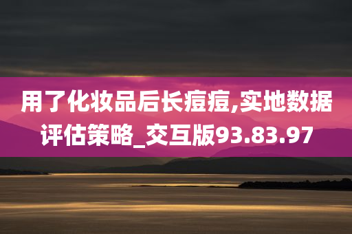 用了化妆品后长痘痘,实地数据评估策略_交互版93.83.97