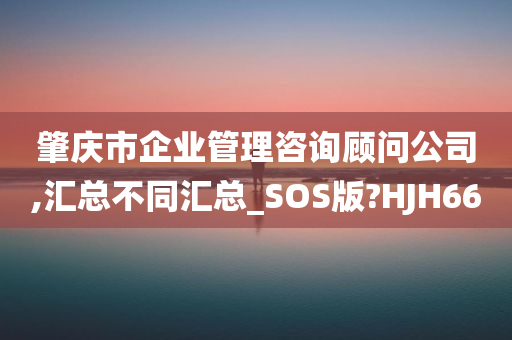 肇庆市企业管理咨询顾问公司,汇总不同汇总_SOS版?HJH66