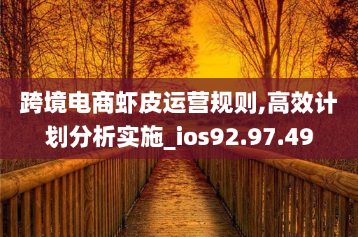 跨境电商虾皮运营规则,高效计划分析实施_ios92.97.49