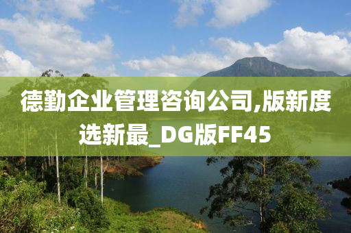 德勤企业管理咨询公司,版新度选新最_DG版FF45