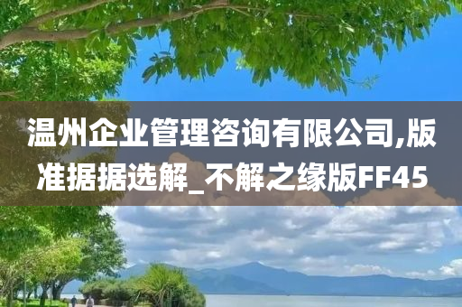 温州企业管理咨询有限公司,版准据据选解_不解之缘版FF45