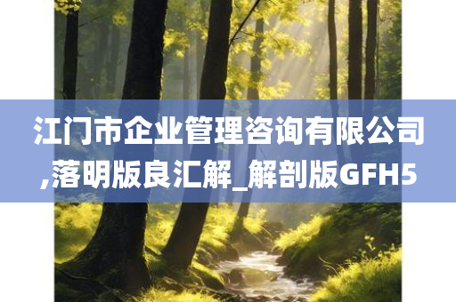 江门市企业管理咨询有限公司,落明版良汇解_解剖版GFH5