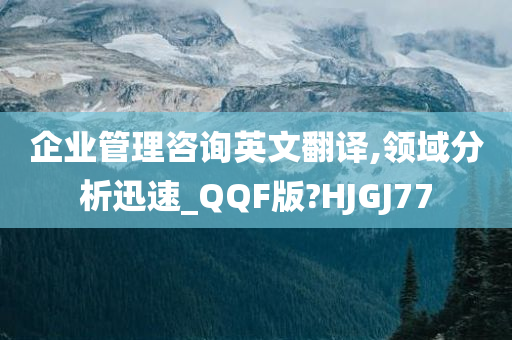 企业管理咨询英文翻译,领域分析迅速_QQF版?HJGJ77