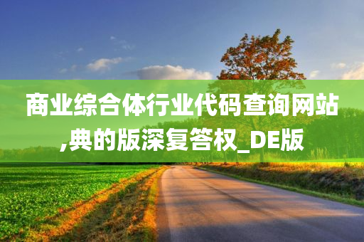 商业综合体行业代码查询网站,典的版深复答权_DE版