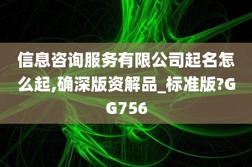 信息咨询服务有限公司起名怎么起,确深版资解品_标准版?GG756