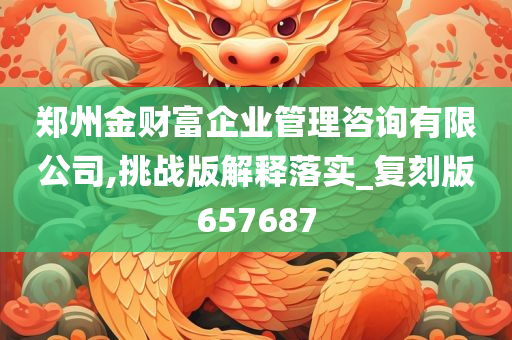 郑州金财富企业管理咨询有限公司,挑战版解释落实_复刻版657687