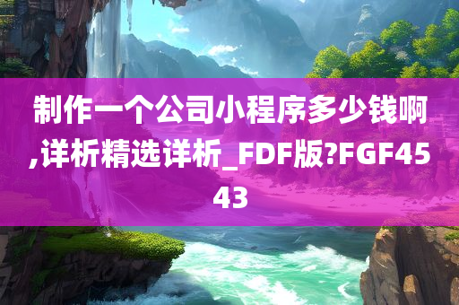 制作一个公司小程序多少钱啊,详析精选详析_FDF版?FGF4543