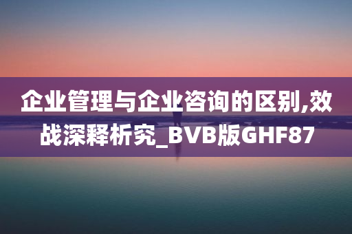 企业管理与企业咨询的区别,效战深释析究_BVB版GHF87