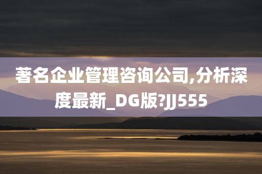 著名企业管理咨询公司,分析深度最新_DG版?JJ555