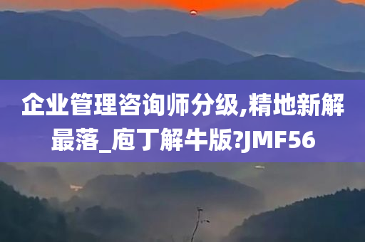 企业管理咨询师分级,精地新解最落_庖丁解牛版?JMF56