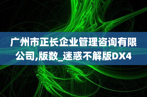 广州市正长企业管理咨询有限公司,版数_迷惑不解版DX4