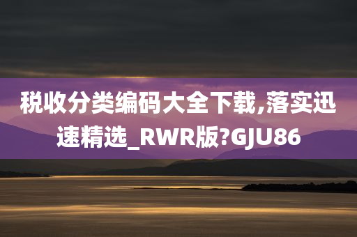 税收分类编码大全下载,落实迅速精选_RWR版?GJU86